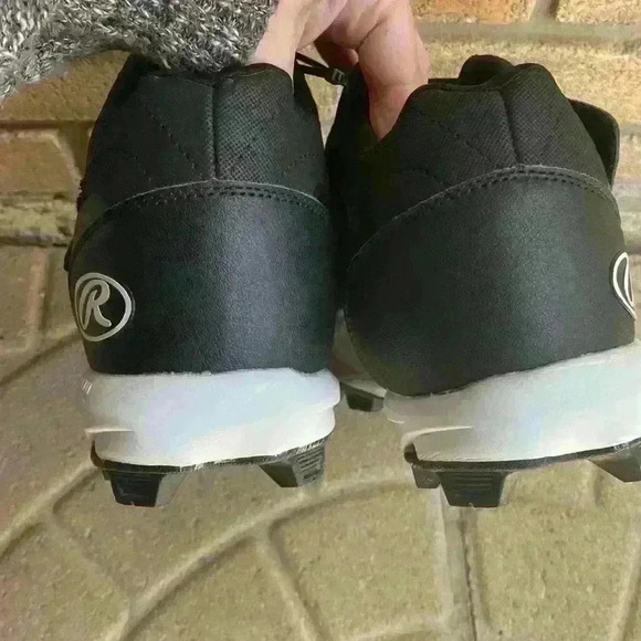 Rawlings Coolflo System Men’s 10.5D Black Baseball/Softball Cleats - Picture 10 of 12